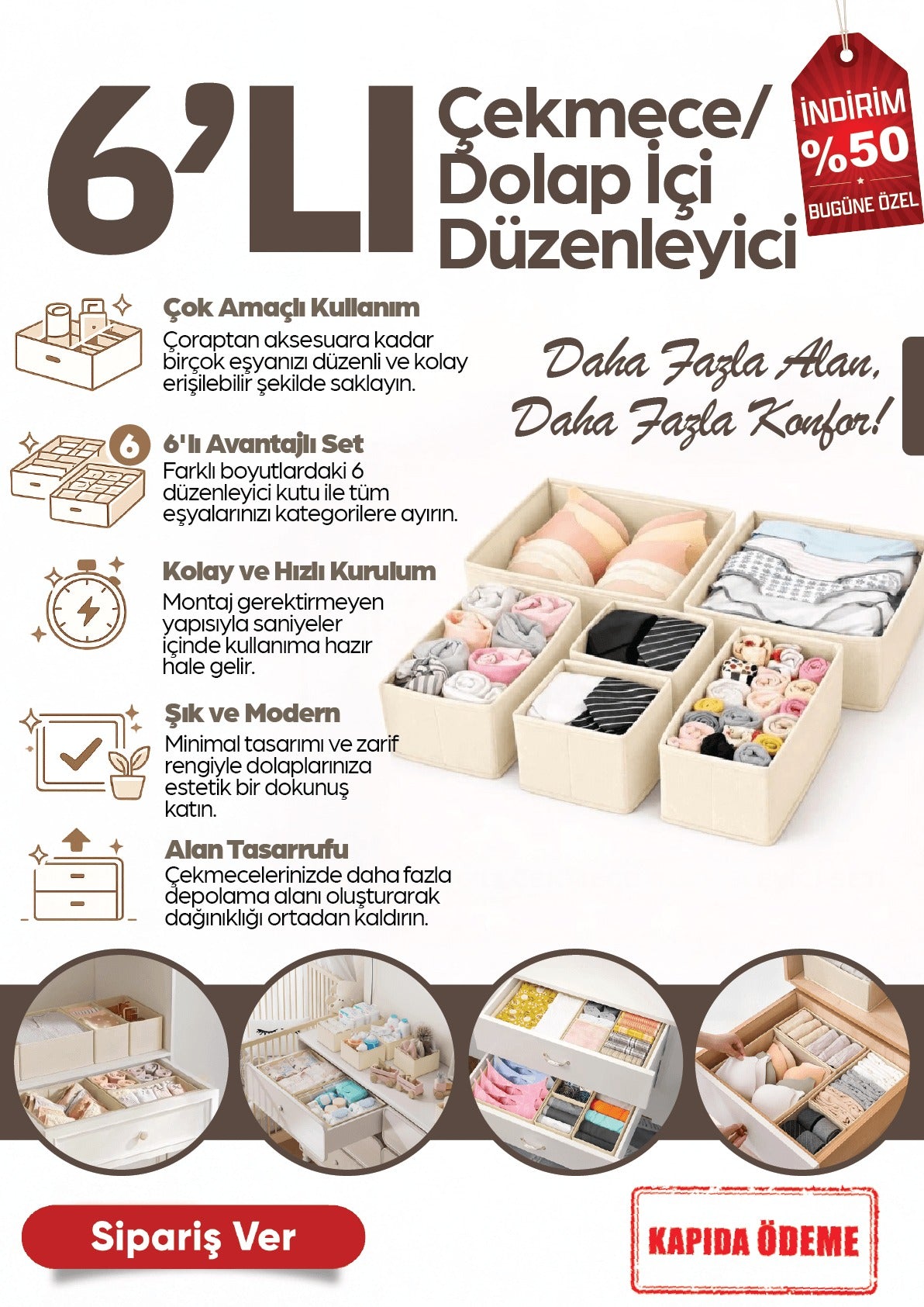 Bölmeli Çekmece Düzenleyici Seti
