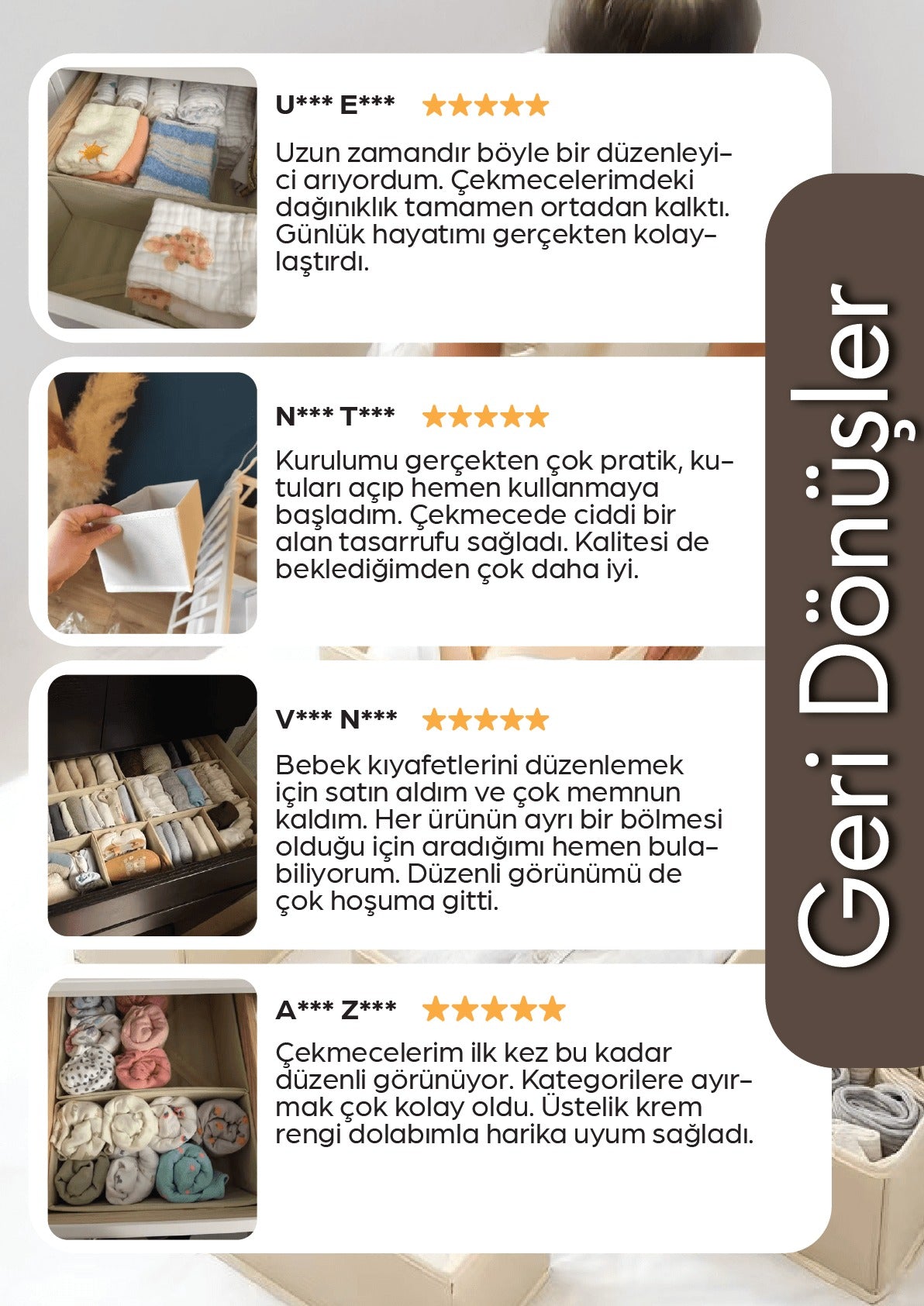 Bölmeli Çekmece Düzenleyici Seti